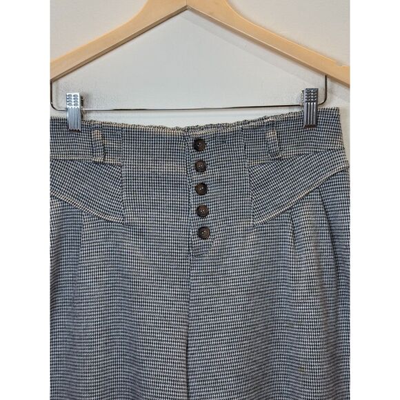 Maeve Women's Size Small Black White Houndstooth Wide-Leg Pants Button Fly - Picture 7 of 8